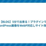 【BLOG】5分で出来る!プラグインでWordPress画像をWebP対応しサイト改善